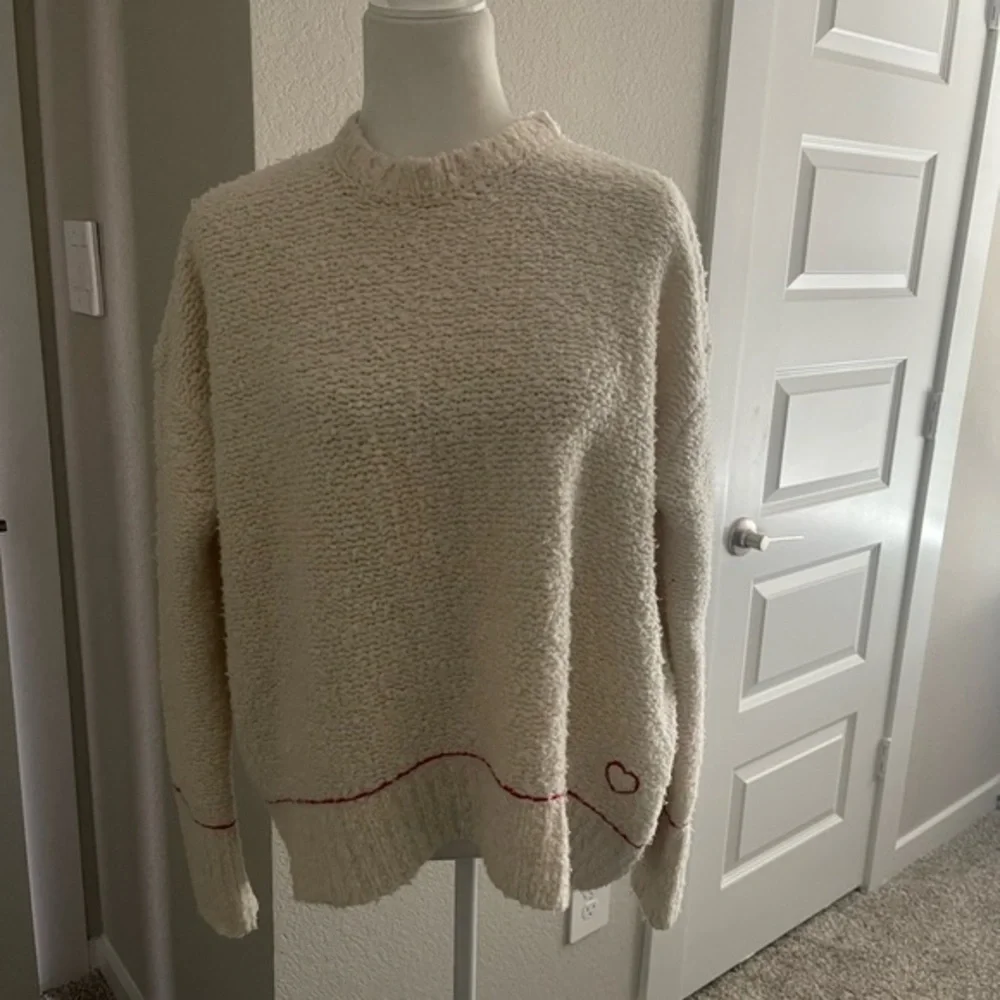 Sundry oversized Italian yarn wool heart sweater - Picture 2 of 7